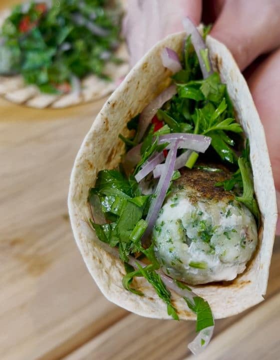 קבב דג לבן בטורטייה