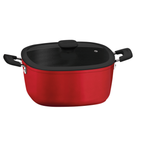 סיר אלומיניום אדום 26 ס"מ ציפוי Non Stick