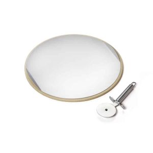 אבן פיצה + מגש נירוסטה וחותכן פיצה CAESAR