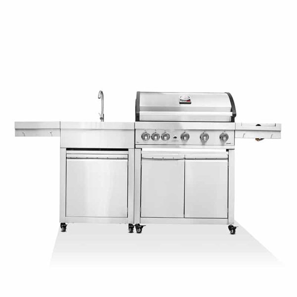 גריל גז ELITE GTI5 נירוסטה עם כירת צד בשילוב כיור - תצוגה באר שבע