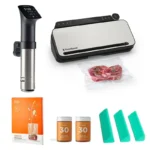 באנדל נובמבר 02 - מכשיר סו ויד ANOVA PRO + מכשיר וואקום VS3190 FoodSaver + מארז שקיות + סט 3 משקולות + 2 ראבים