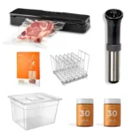 באנדל נובמבר 01 - Anova Precision Cooker 3.0 + מכשיר וואקום ANOVA SEALER + מיכל 11 ליטר + מכסה + מארז שקיות + מעמד נתחים קטן + 2 ראבים