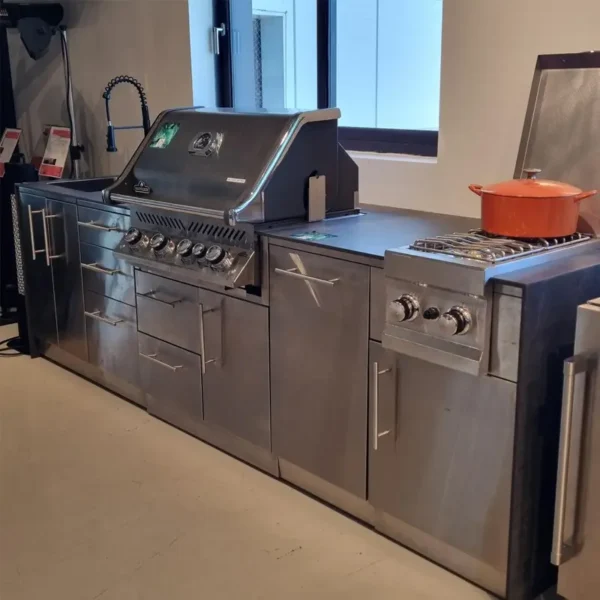 מטבח חוץ CAESAR נירוסטה 2.95 מטר צמוד קיר - אולם תצוגה גזר outlet