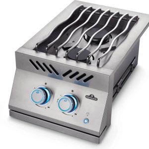 BIB12RTPSS-Web-Gallery-02-Built-in-700-BIB12RT-DropIn-Burner-Prod-Ang-Blue-lit-knob