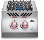 BIB12RTPSS-Web-Gallery-03-Built-in-700-BIB12RT-DropIn-Burner-Prod-Str-burner-on-Red-lit-knob