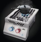 BIB12RTPSS-Web-Gallery-06-Built-in-700-BIB12RT-DropIn-Burner-Prod-Ang-burner-on-Red-lit-knob-Pot