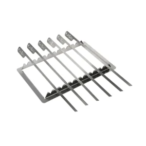Kasai Acc - סט 6 שיפודים כולל מעמד לגריל יפני M רחב